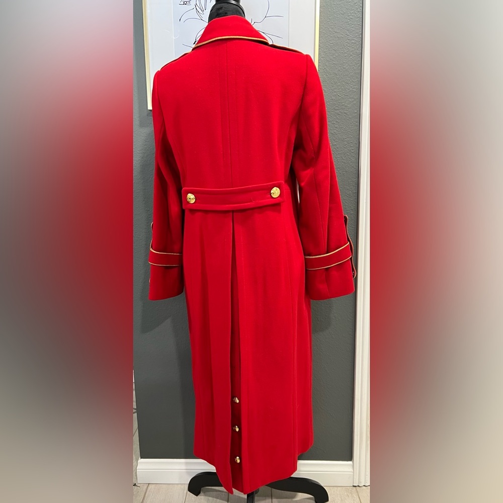 EUC Banana Republic Olivia Palermo Red Wool Military Coat Sz M - Picture 6 of 13
